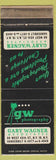 Matchbook Cover - Gary Wagner Assoc New York City Photography