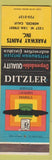 Matchbook Cover - Ditzler Paints Merced CA Parkway Paints