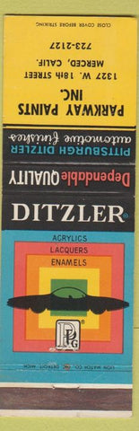 Matchbook Cover - Ditzler Paints Merced CA Parkway Paints