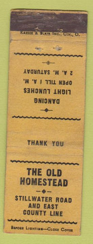Matchbook Cover - The Old Homestead Maplewood MN? St Paul? WEAR