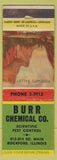 Matchbook Cover - Burr Chemical Co Rockford IL Pest Control