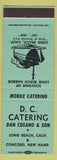 Matchbook Cover - DC Catering Long Beach CA Concord NH