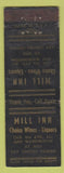 Matchbook Cover - Mill Inn NO TOWN WEAR