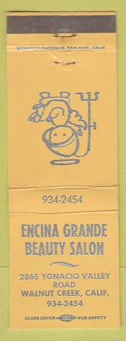 Matchbook Cover - Encina Grande Beauty Salon Walnut Creek CA