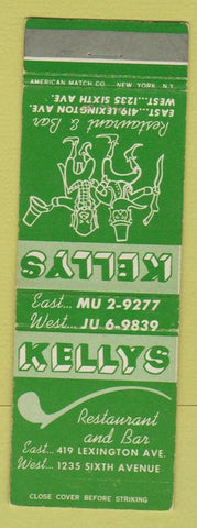 Matchbook Cover - Kellys Restaurant Bar New York City
