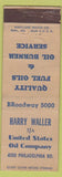 Matchbook Cover - Harry Waller United States Oil Co
