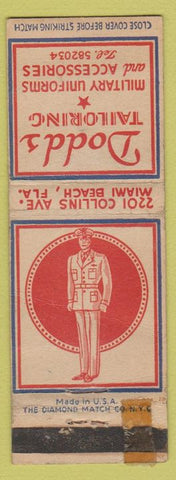 Matchbook Cover - Dodd's Tailoring Men's Clothes Miami Beach FL Uniforms WORN