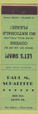 Matchbook Cover - Paul M Schaeffer Match Collector Egypt PA