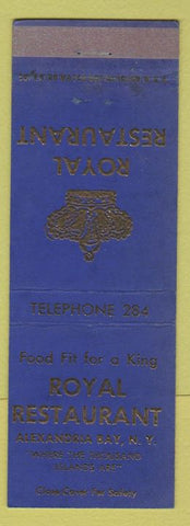 Matchbook Cover - Royal Restaurant Alexandria Bay NY