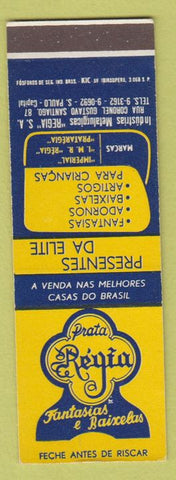 Matchbook Cover - Prata Regia Costumes Sao Paulo Brazil SAMPLE