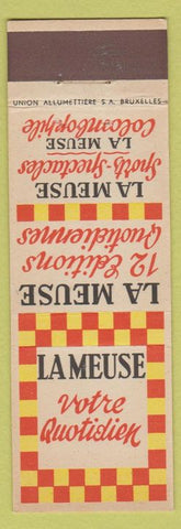 Matchbook Cover - Brussels Bruxelles Newspaper? La Meuse