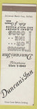 Matchbook Cover - Duncan's Inn Albany NY