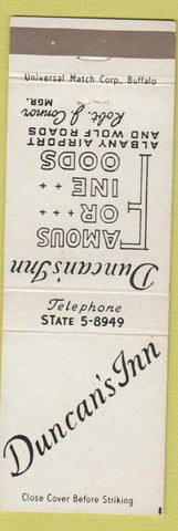 Matchbook Cover - Duncan's Inn Albany NY