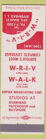 Matchbook Cover - WRIV WALK Radio Riverhead Patchogue Bayshore RI Suffolk
