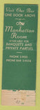 Matchbook Cover - O'Connors Restaurant Albany NY