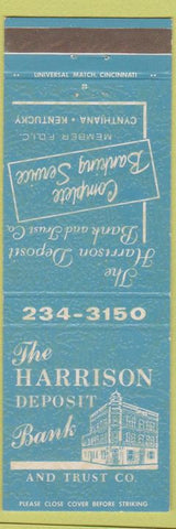 Matchbook Cover - Harrison Depot Bank Cynthiana KY