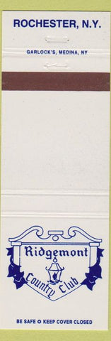 Matchbook Cover - Ridgemont Country Club Rochester NY