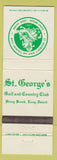 Matchbook Cover - St George's Golf Country Club Stony Brook LI NY