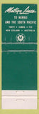 Matchbook Cover - Matson Cruise Lines Hawaii South Pacific