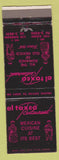 Matchbook Cover - El Taxco Restaurant Mexican Food Houston?