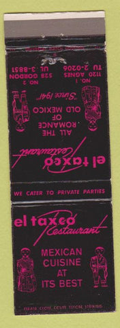 Matchbook Cover - El Taxco Restaurant Mexican Food Houston?