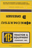 Matchbook Cover - Komatsu Dresser Tractors Birmingham AL Mobile 40 Strike