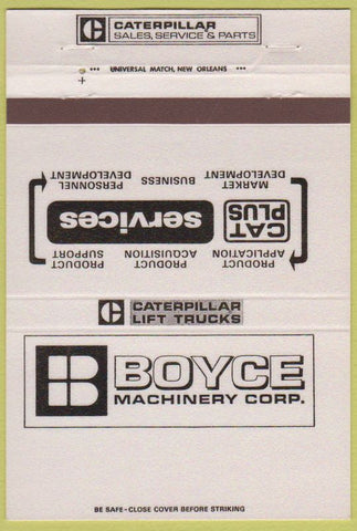 Matchbook Cover - Boyce Caterpillar Tractors New Orleans LA 40 Strike