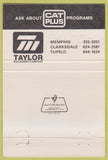 Matchbook Cover - Taylor Caterpillar Tractors Memphis TN 40 Strike