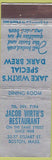 Matchbook Cover - Jacob Wirth's Restaurant Boston MA