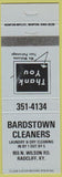 Matchbook Cover - Bardstown Cleaners Radcliff KY blue