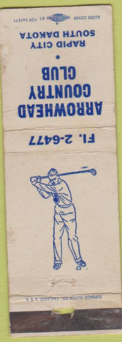 Matchbook Cover - Arrowhead Country Club Rapid City SD WORN