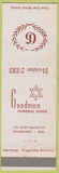 Matchbook Cover - Goodman Funeral Home Milwaukee WI Jewish