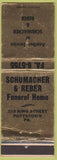 Matchbook Cover - Schumacher Reber Funeral Home Pottstown PA CREASE