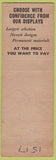 Matchbook Cover - Joseph Mathias Monuments Headstones Hanover PA Westminster MD