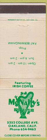 Matchbook Cover - McNalty's Irish Pub Oakland CA WEAR