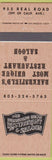 Matchbook Cover - Branding Iron Restaurant Saloon Bakersfield CA