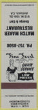 Matchbook Cover - Match Maker Restaurant Antioch CA girlie light blue