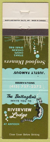 Matchbook Cover - Riverview Lodge Antioch CA seahorse