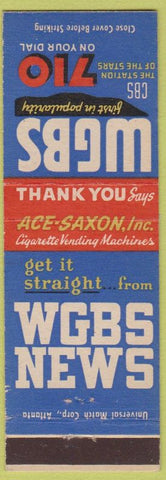 Matchbook Cover - WGBS Radio 710 Miami FL Cigarette Vending