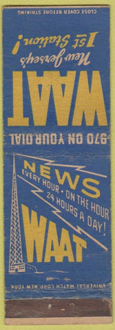 Matchbook Cover - WAAT Radio New Jersey WORN