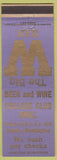 Matchbook Cover - College Club Grill Seattle WA Washington Huskies