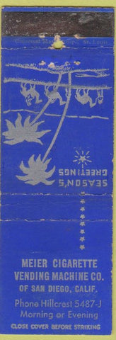 Matchbook Cover - Meier Cigarette Vending San Diego CA WORN
