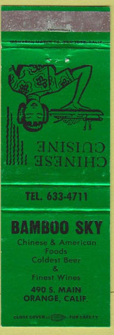 Matchbook Cover - Bamboo Sky Chinese Food Orange CA green