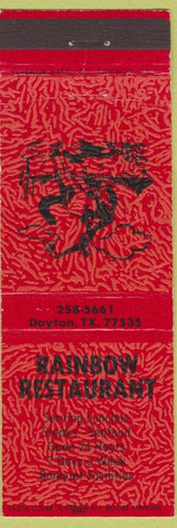 Matchbook Cover - Rainbow Restaurant Dayton TX