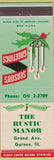 Matchbook Cover - Rustic Manopr Gurnee IL Christmas