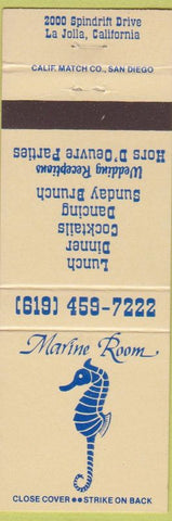 Matchbook Cover - Marine Room La Jolla CA seahorse