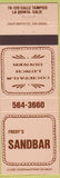 Matchbook Cover - Fredy's Sandbar La Quinta CA