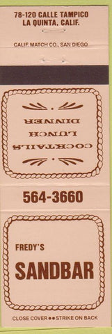 Matchbook Cover - Fredy's Sandbar La Quinta CA