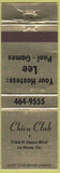 Matchbook Cover - Chico Club La Mesa CA billiards