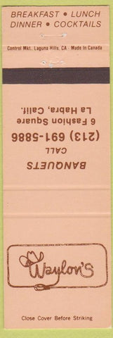 Matchbook Cover - Waylon's La Habra CA